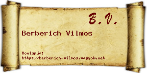 Berberich Vilmos névjegykártya